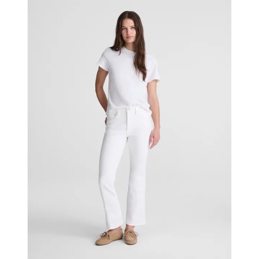Madewell The Stretch Flare Crop Jean White High Rise Denim NZ089 Womens 4 26 NEW